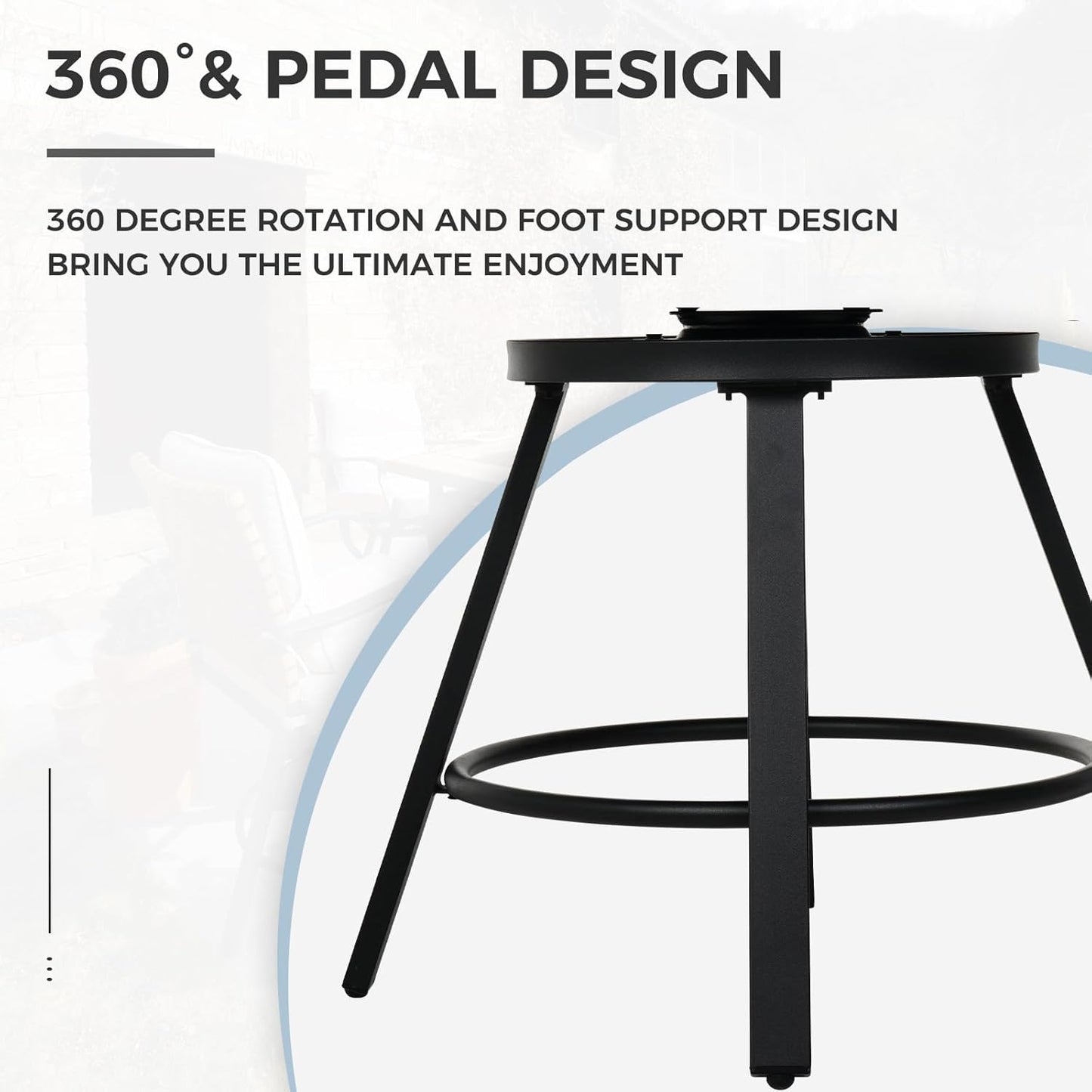 Grand patio 5-Piece Swivel Patio Bar Set with Fire Pit Table 40,000 BTU Heat Output, Leather-Look Wicker Outdoor Height Patio Bar Stools Set of 5, Patio Bar Height Chairs with High Back and