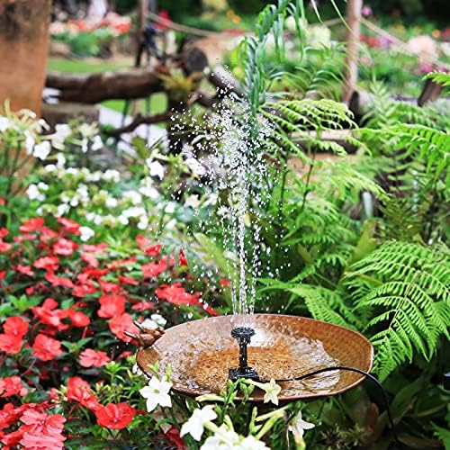 AISITIN 2.5W DIY Solar Fountain Pump with 6 Nozzles & 4ft Flexible Hose