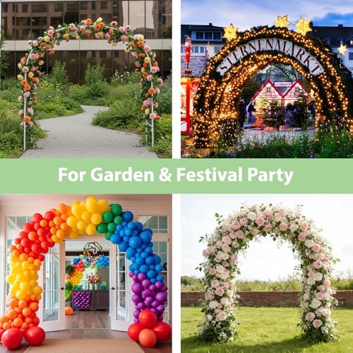 RUBFAC 7.8ft Garden Arbor, Metal Arch Frame for Wedding Ceremony