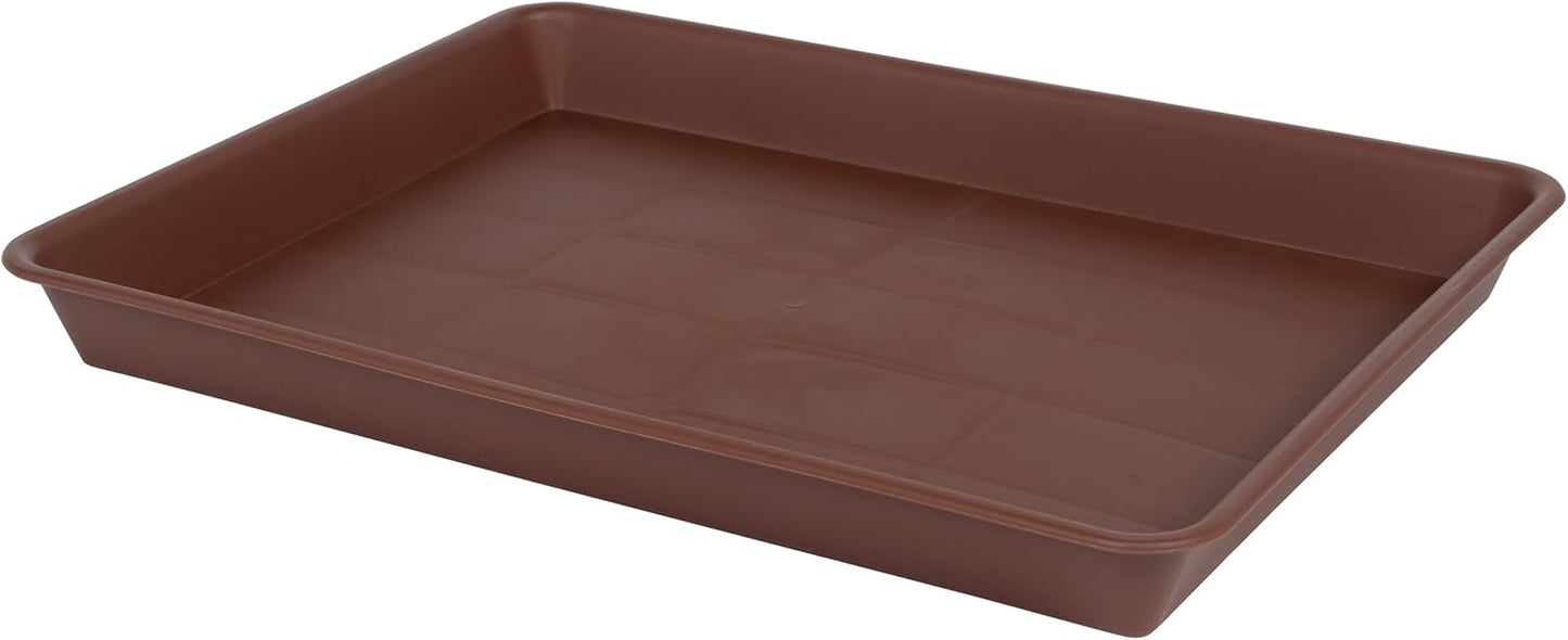 Plant Saucer Growing Tray, Seed Starter Tray Rectangular, Heavy Sturdy Plastic Plant Saucers Drainage Trays, Plant Drip Trays for Pots, Seed Starter Growing Tray (11 x 9 inch, 1 Pack)