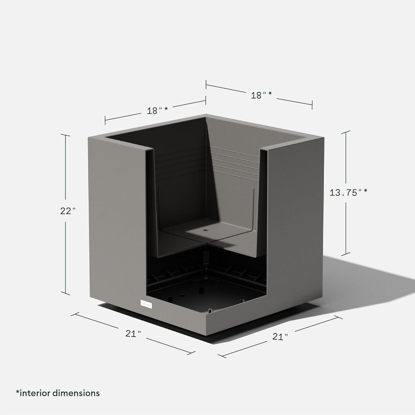 Veradek Block Series Cube Plastic Planter - Large Square Planter for Indoor or Outdoor Patio/Garden | Durable All-Weather Use with Drainage Holes | Modern Décor for Tall Plants, Trees, Flowers