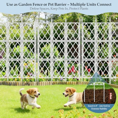 5.25FT White Garden Trellis for Climbing Plants Outdoor