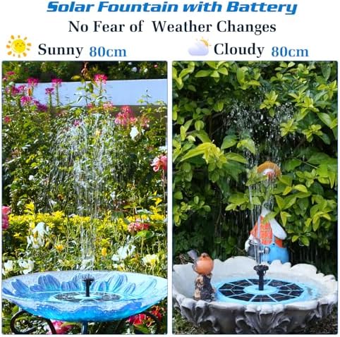 AISITIN 3.5W Solar Fountain Built-in 1500mAh Battery & Anti-Drift Bracket