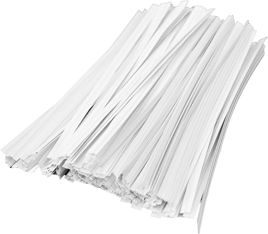 200PCS 4.72 Inch Kraft Paper Twist Ties, Reusable Cable Ties for Tying Bread, Plant Support, Bread Packaging, Candy Bags and Craft Projects (White)