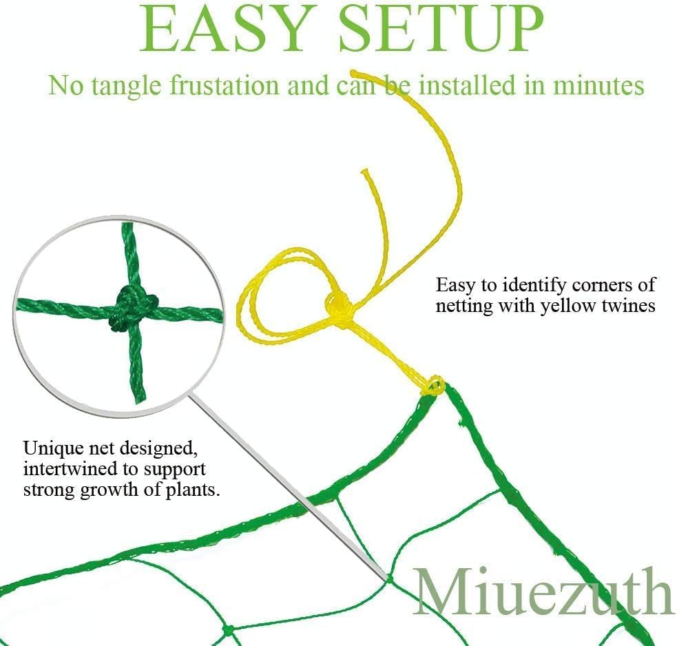Trellis Netting for Climbing Plants - Heavy Duty Garden Trellis Netting for Cucumber, Vine, Fruits & Vegetables Tomato Plants Trellis Net, Climbing Vining Plants (2-Pack 32.8' x 6.6'Ft)