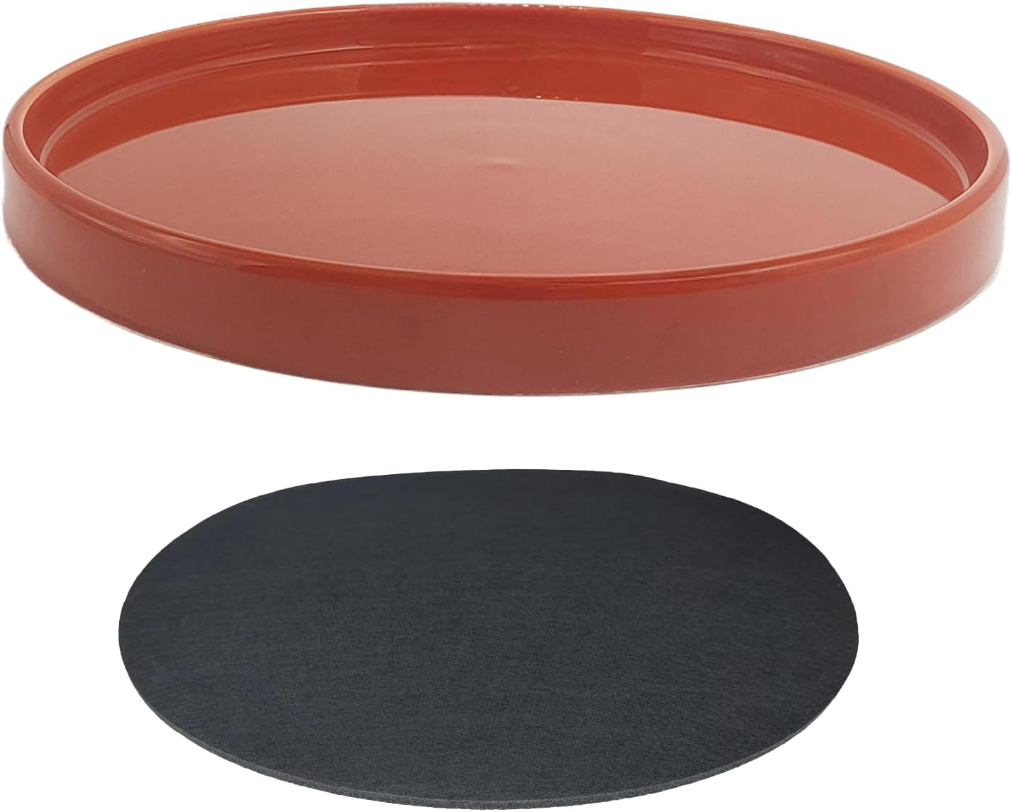 Ceramic Plant Saucer Pot Tray 12.5 Inch, Planter Saucers 6 7 8 9 10 11 12 15 Inch, Durable Sturdy Flower Drainage drip Water Tray for Glazed Pots Base (12.5 Inch- Red Terracotta)
