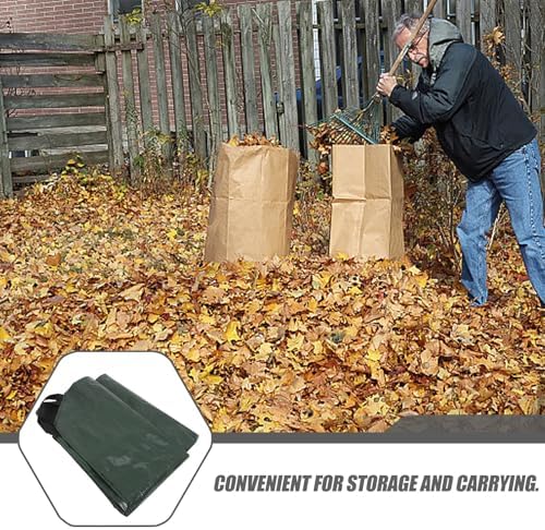 Heavy Duty Reusable Leaf Tarp Garden Tote Bag with Handles 1.98x1.98m for Yard Debris Collection and Lawn Cleanup