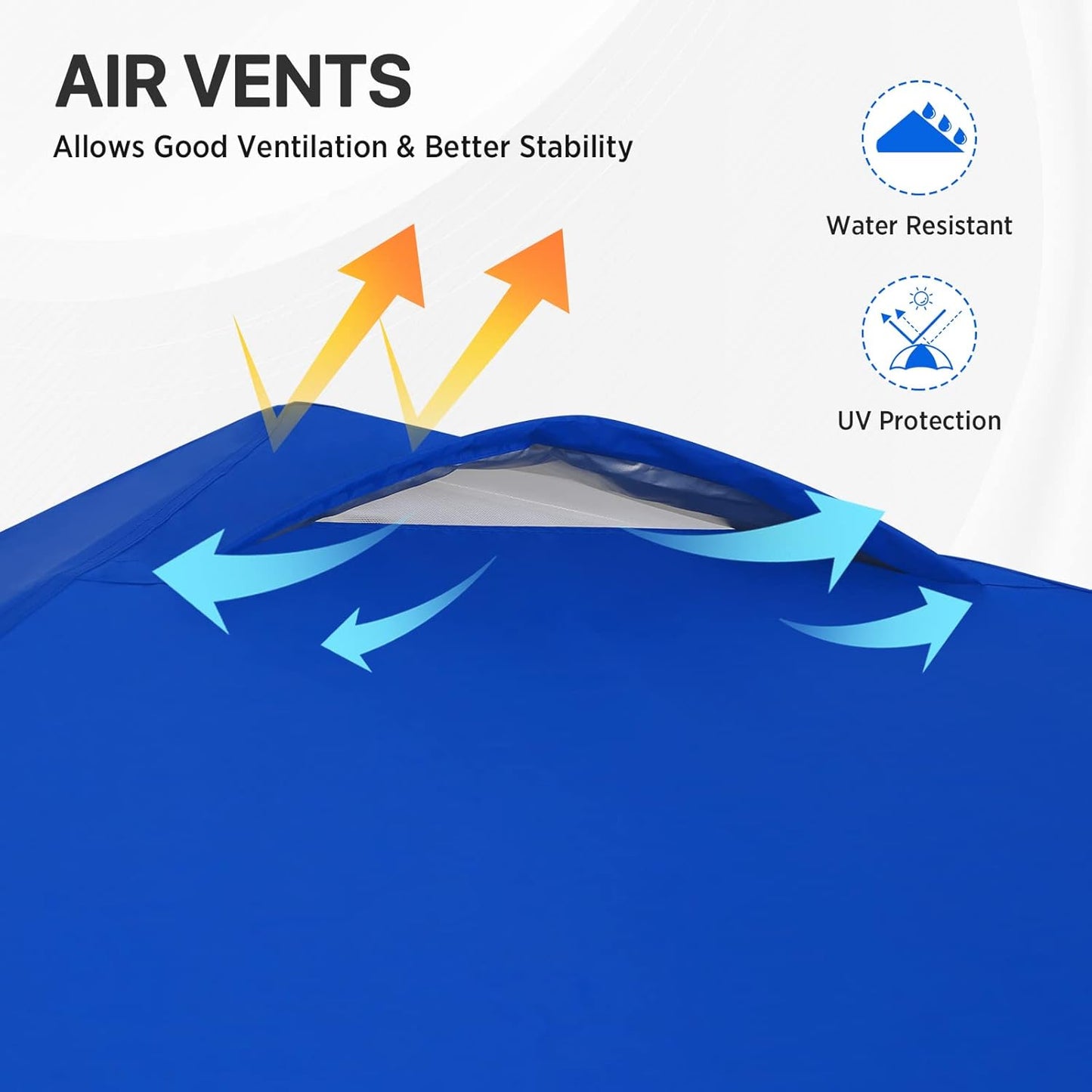 EAGLE PEAK Pop Up Canopy Tent with Wheeled Carry Bag, 8 Stakes, 4 Ropes, Easy Set Up Tent Canopy, 8x8 ft, Blue