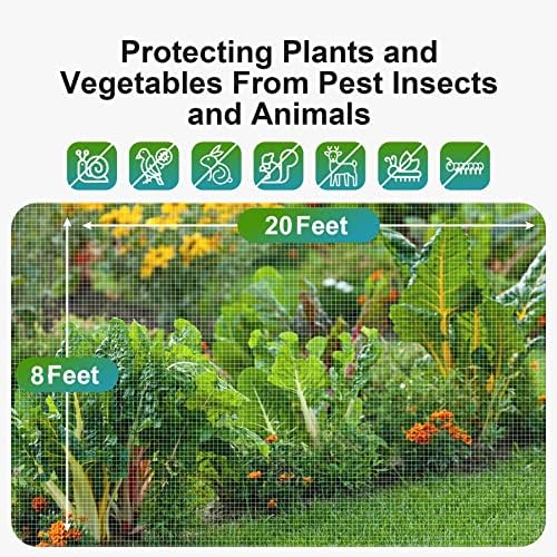 Garden Netting Pest Barrier: 8'x20' Fine Bug Insect Net