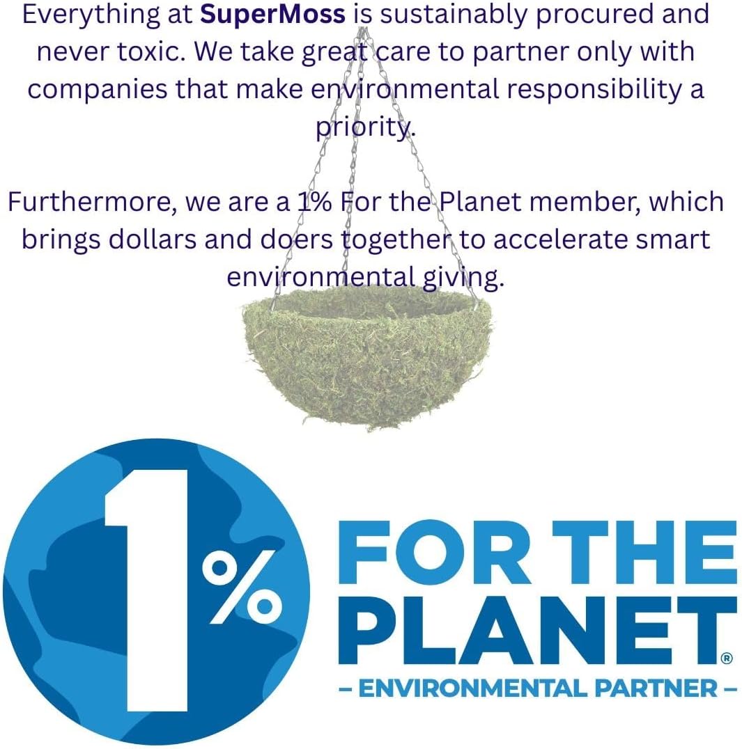 SuperMoss (29201) MossWeave Hanging Basket - Round, Fresh Green, Medium (14.5 Diameter)"