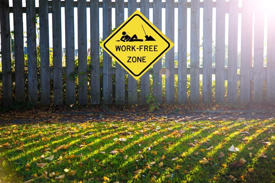 Work Free Zone 12" x 12" Funny Tin Road Sign Wall Decor For Home Farmouse Yard Road Quality Metal Sign