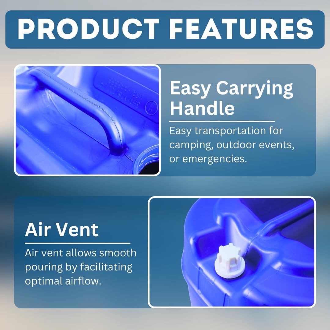 5-Gallon Stackable Water Storage Containers, 5 Gallons Each w/Lids + Spigot, Easy Fill, Survial Supply Emergency Water Storage for Camping and Disaster Preparedness, RV, 20 Gallon (4 Tanks)