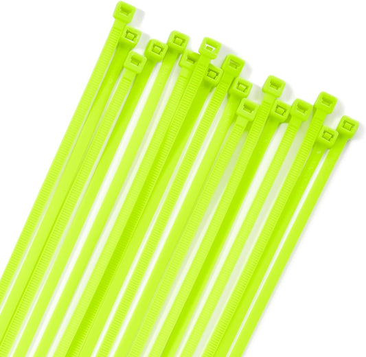 XINGO 100PCS Cable Zip Ties Heavy Duty, Premium Nylon Plastic Wire Ties with 50 Pounds Tensile Strength, Self-Locking Black Nylon Zip Ties for Indoor and Outdoor (12 inch, Apple Green)