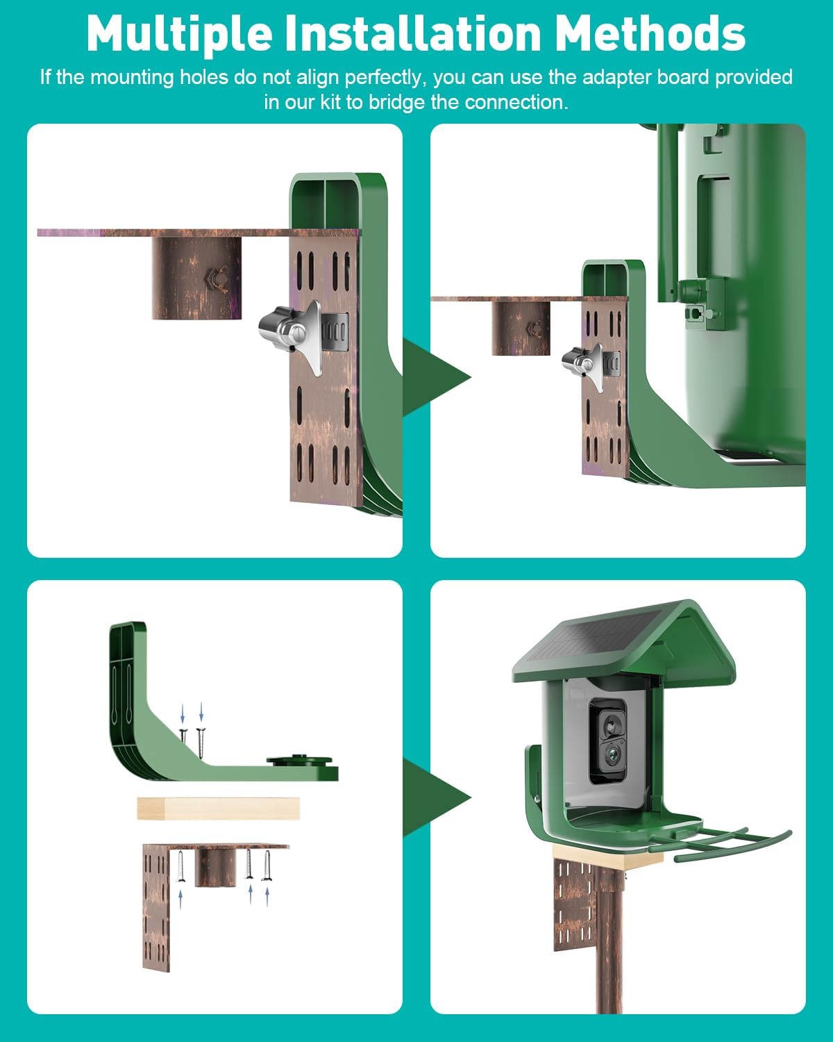Bird Feeder Pole – 60 Inch Height Bird House Pole with 1-Inch Dia Heavy Duty for Birdfeeders, Feeding Stand with Mount Kit for Outdoor, Slip-Fit Connection, Copper Brushed