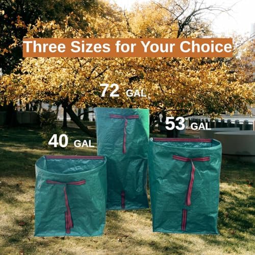 72 Gallon 4-Pack Collapsible Dustpan-Type Leaf Bags Yard Waste