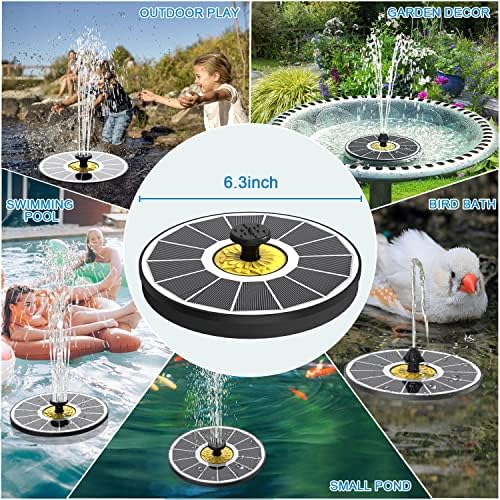 Yzert Solar Fountain for Bird Bath, 3.5W Upgraded Solar Bird Bath Fountains with 4 Fixed Pipes 7 Nozzles No Battery, Solar Fountain Pump for Bird Bath Outdoor(White)