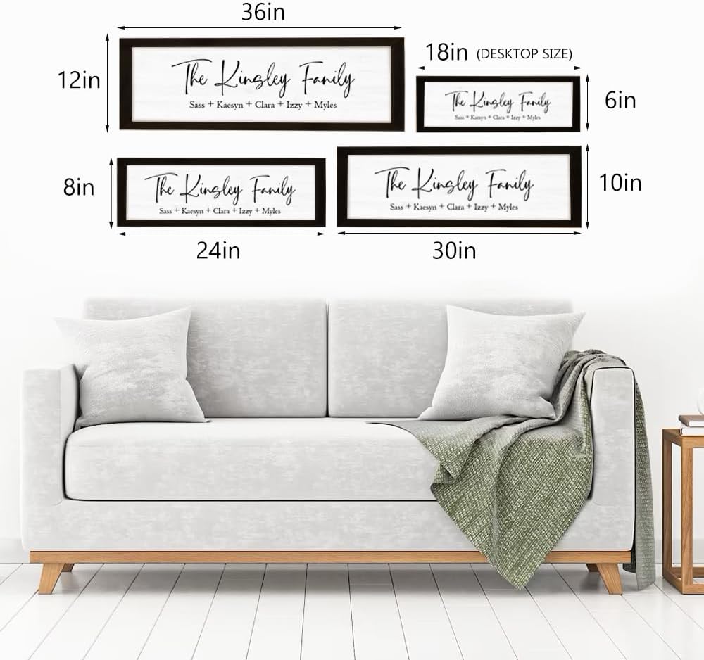 Last Name Signs for Home, Personalized Wall Decor, Framed Family Name Signs for Home Decor, Custom Wood Sign, Established Farmhouse sign, Housewarming Gift