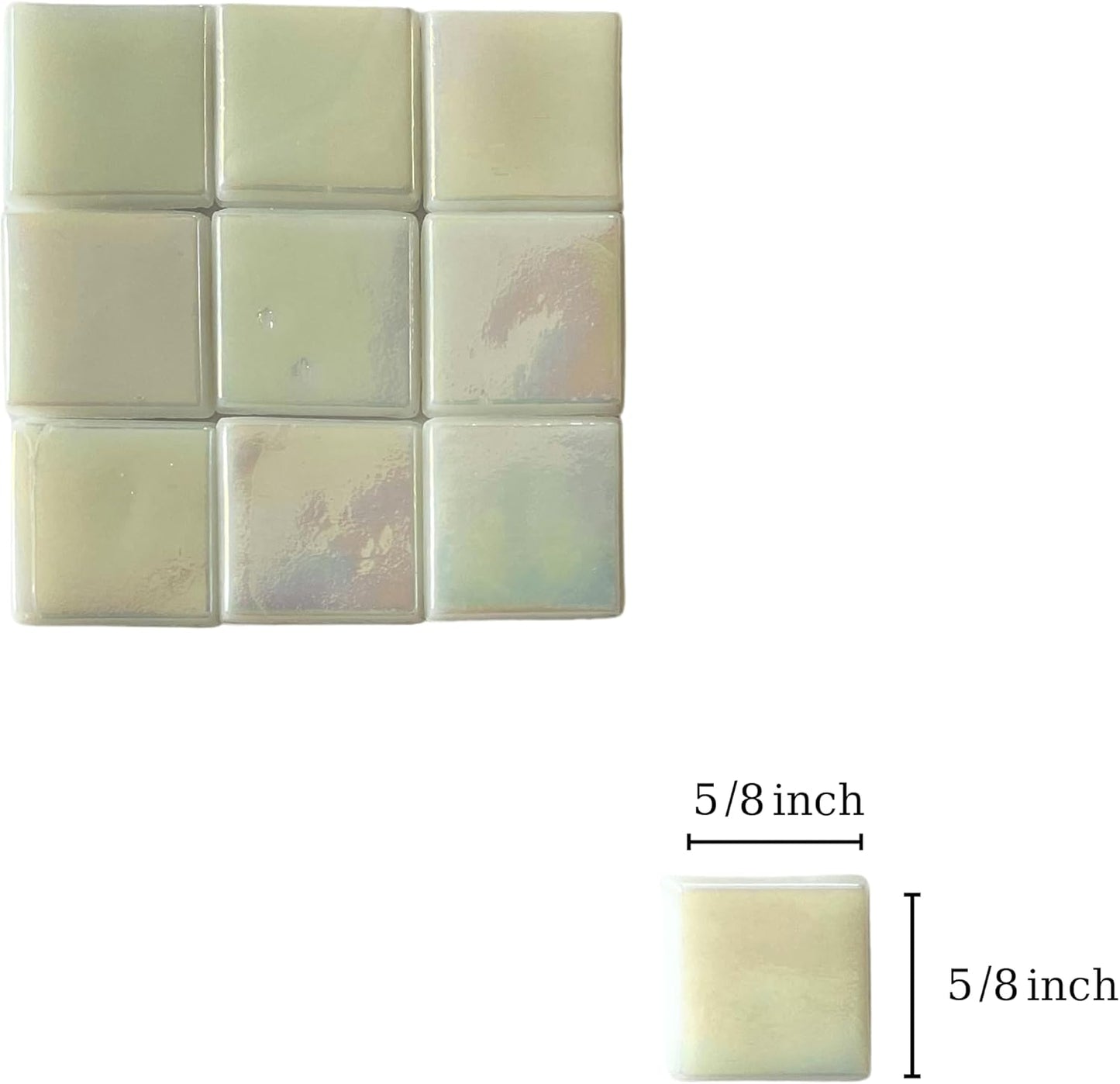 SMEIINIK 1.1lb Bulk Single Iridescent Color Mosaic Tiles for Crafts, Glass Mosaic Pieces for Mosaic Puzzles, Stained Glass Tiles for Mosaic DIY, Mosaic Making Supplies(WJ01-1)