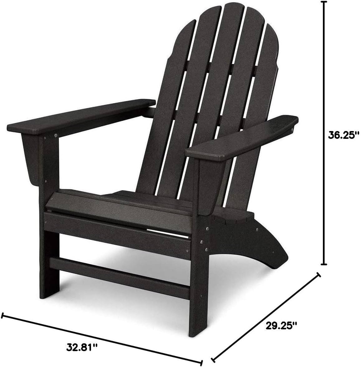 Polywood Vineyard Adirondack Chair, Sand Beige - Classic HDPE Patio Furniture for Outdoor Living, Deck, Garden, Fire Pit, Pool, Beach & Lake Dock Seating