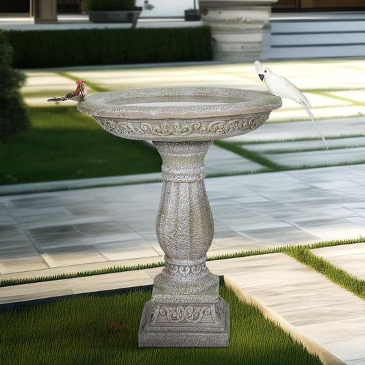 SKYFIRE 20”Dia.X 23.8”Tall Outdoor Birdbath with Pedestal - Modern Garden Birdbaths Outdoor Decor for Bird Spa & Birdfeeder, Floor Bird Baths for Garden Patio, Yard, Lawn