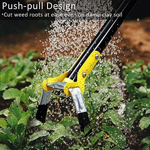 DonSail Hoe Garden Tool - Scuffle Garden Hoes for Weeding Gardening Long Handle Heavy Duty - Adjustable Weeding Loop Stirrup Hoe 30-70 Inch Black