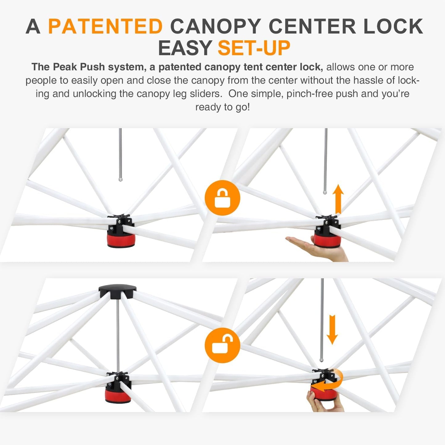 EAGLE PEAK Pop Up Canopy Tent with 1 Sidewall, Easy Setup Event Tent, Outdoor Sun Shade, Wheeled Carry Bag, Stakes and Guy Ropes, Instant Canopy 12x12, White