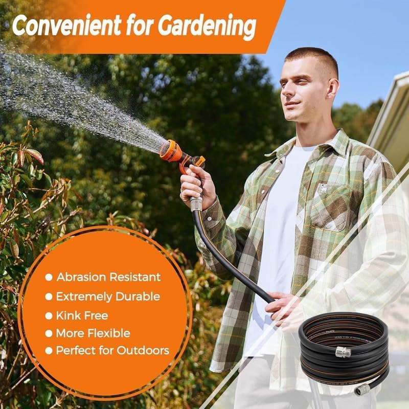Giraffe Tools Garden Hose 5/8", 25ft Lightweight Hybrid Hose