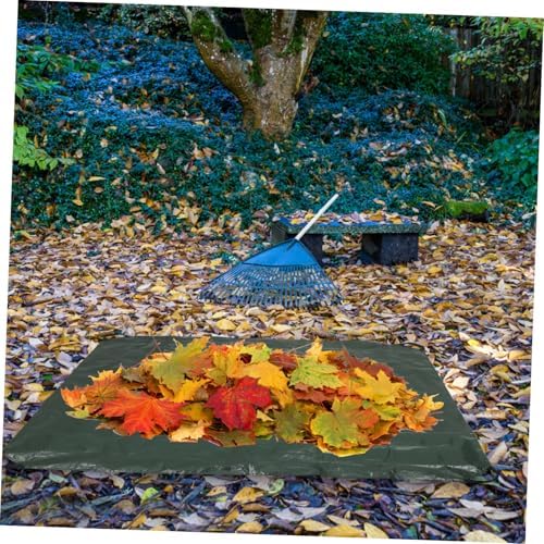 Collapsible Leaf Collection Bag with Handles, PE Woven Garden Tarp