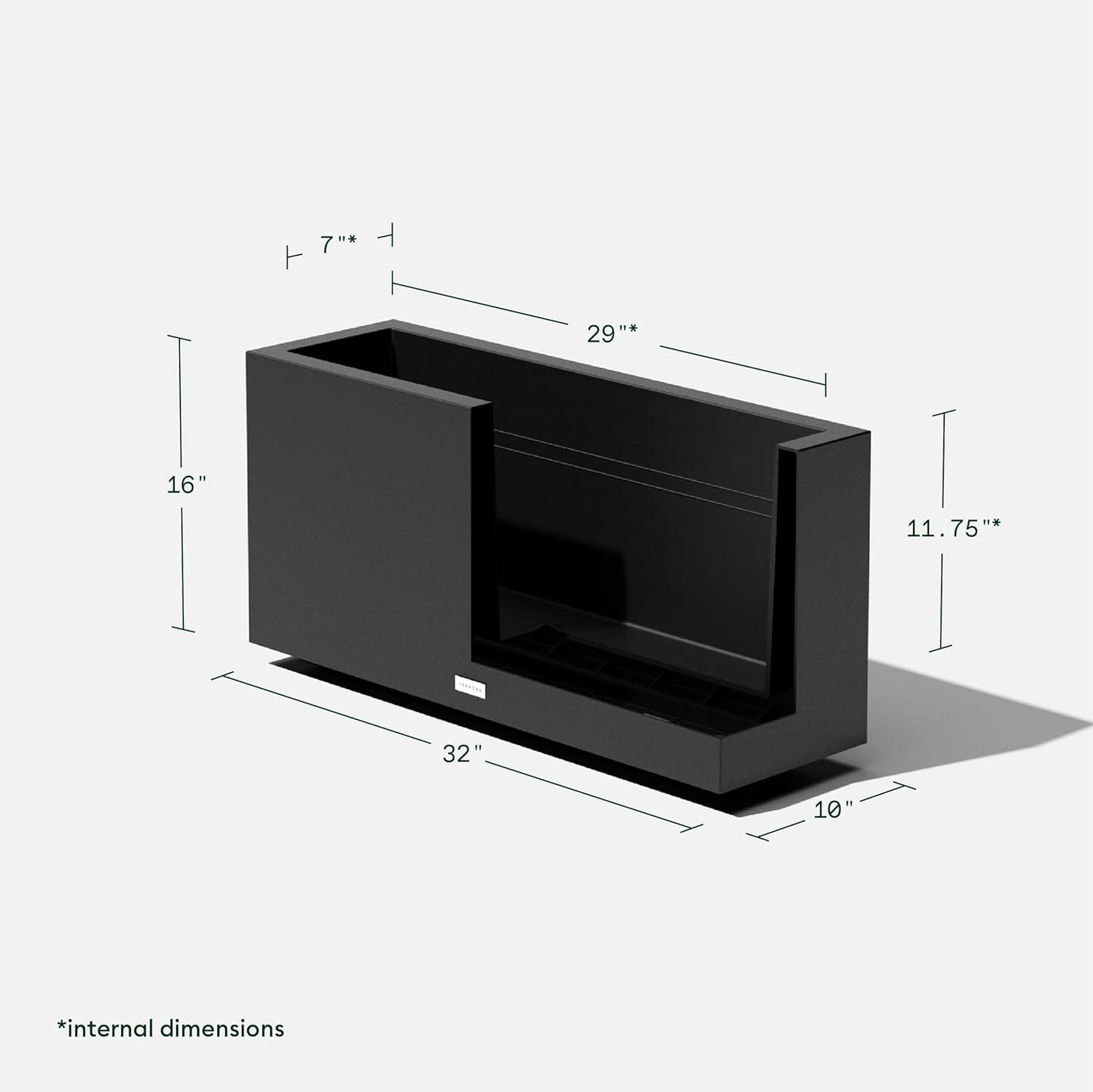Veradek Block Series Long Box Planter - Large Rectangular Planter for Indoor or Outdoor Patio/Porch | Durable All-Weather Use with Drainage Holes | Modern Décor for Tall Plants, Flowers or Shrubs