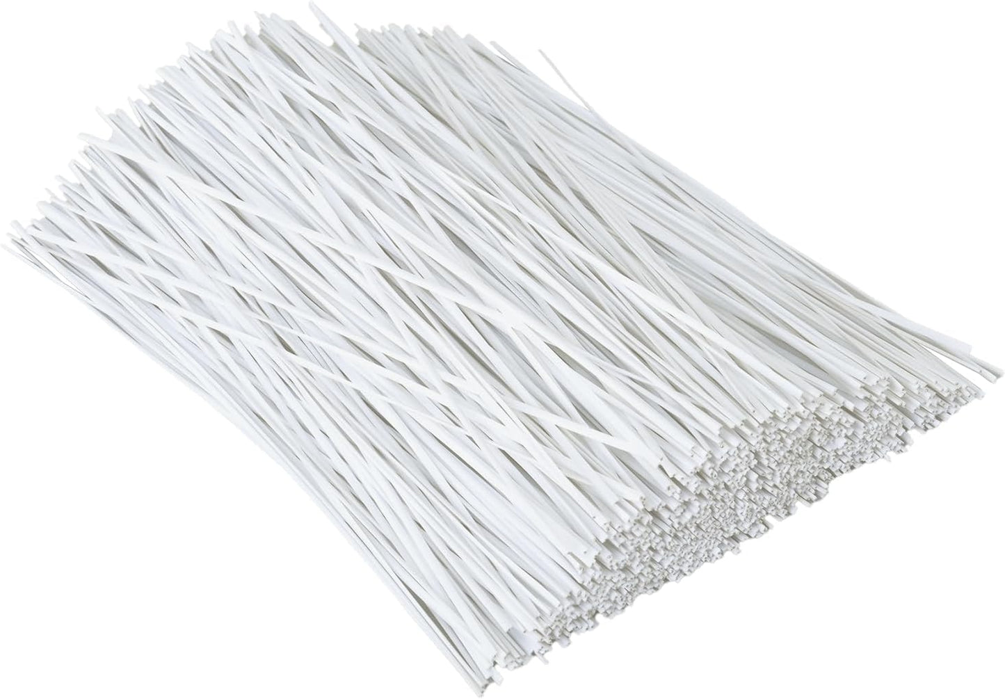 1000 pcs 6 inch White Cable Twist Ties Plastic Twist Ties with Rugged Metal Innercores Reusable Fastening Cable Cord Wire Ties