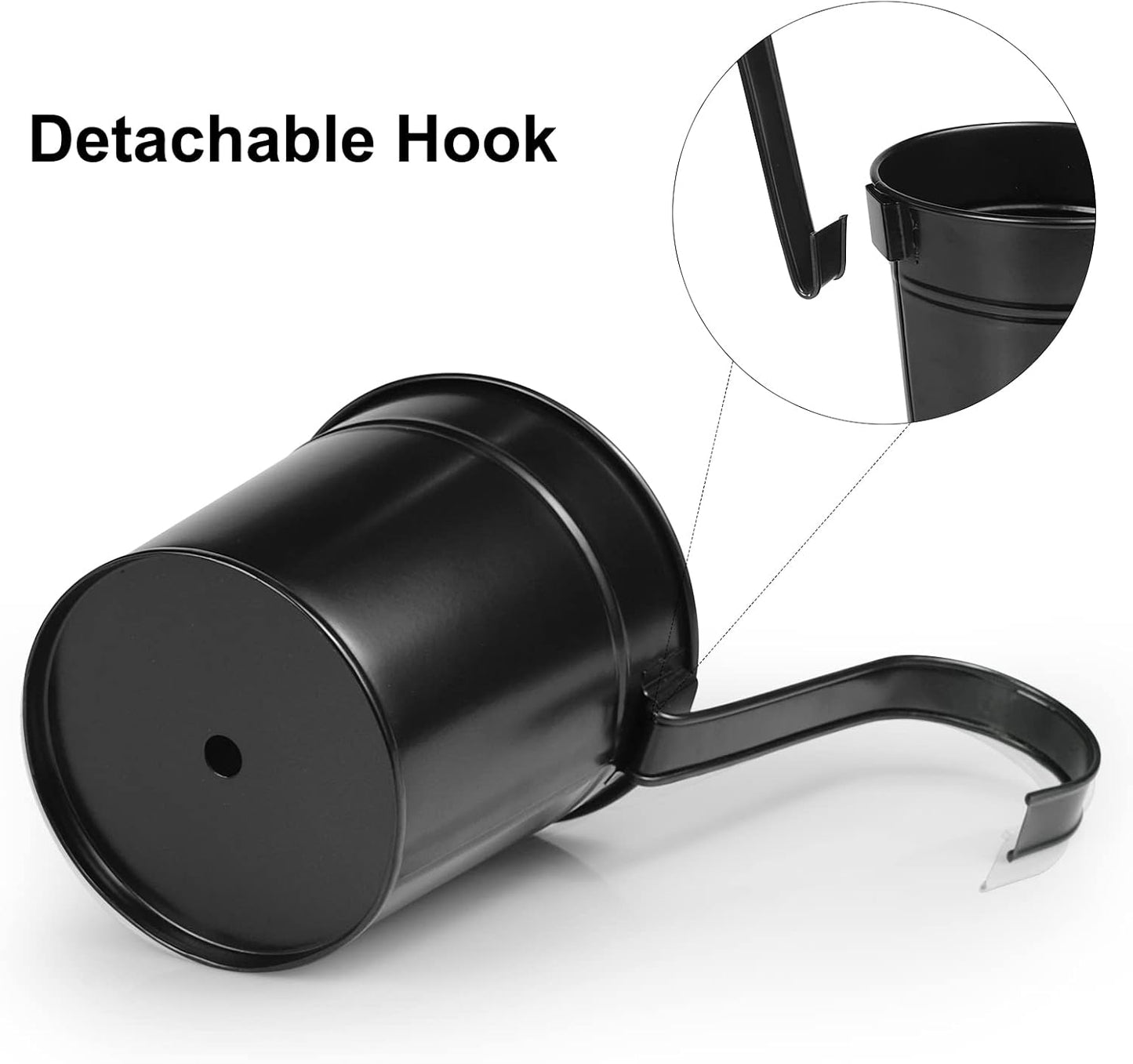 OGIMA 10pcs Hanging Flower Pots, Metal Iron Wall Planter Indoor/Outdoor for Railing Fence Balcony Garden Home Decoration with Detachable Hooks