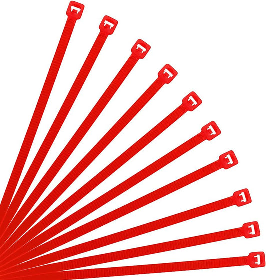 XINGO Nylon Cable Zip Ties Self Locking Plastic Wire Ties with 40 Lbs Tensile Strength for Indoor and Outdoor 12 Inch 500 Pack Red
