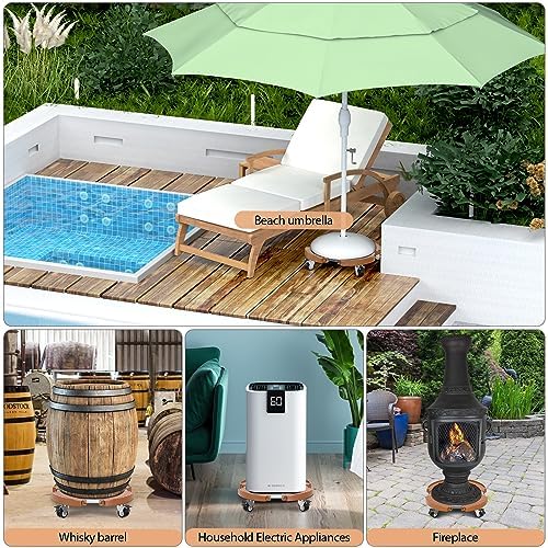 VANCASTLE Plant Caddy with Lockable Wheels 15-22'' Adjustable Plant Stand