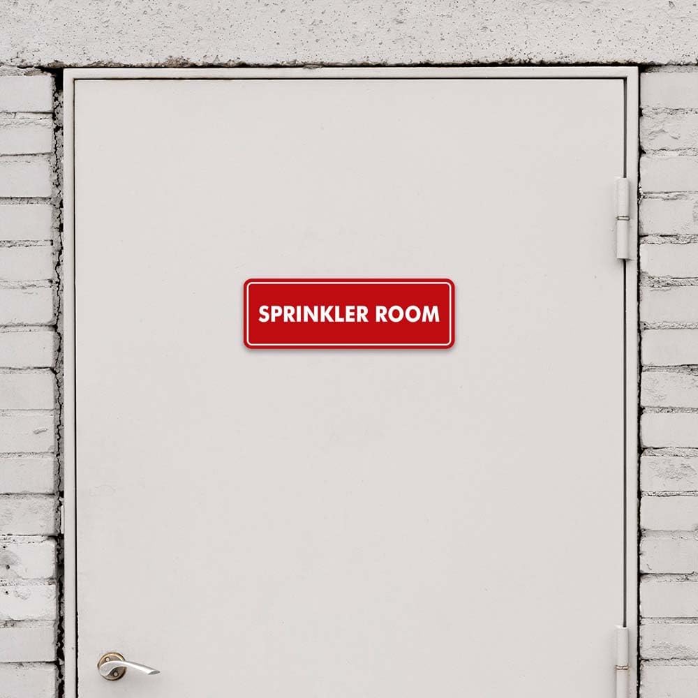 Signs ByLITA Standard Sprinkler Room Sign (Red/Yellow) - Small