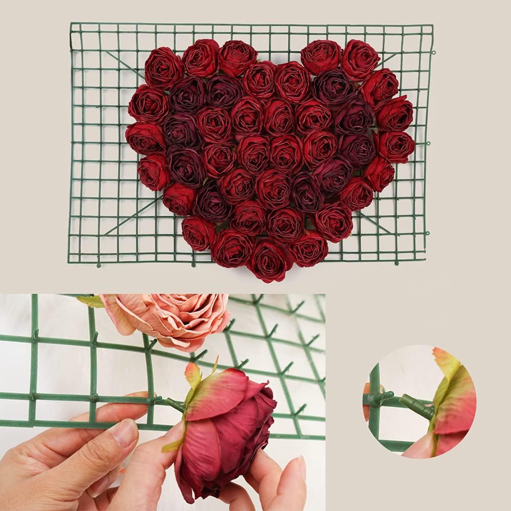 IPOPU Red Silk Roses 25pcs Flower Heads Bulk Artificial for Decoration Fake Dried Floral Bouquet for Wedding Bride Wall Flowers Decorations