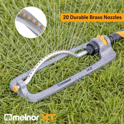 Melnor 65118-AMZ XT Metal Turbo Oscillating Sprinkler with QuickConnect Product Adapter Amazon Bundle, 4000 sq. ft. Coverage
