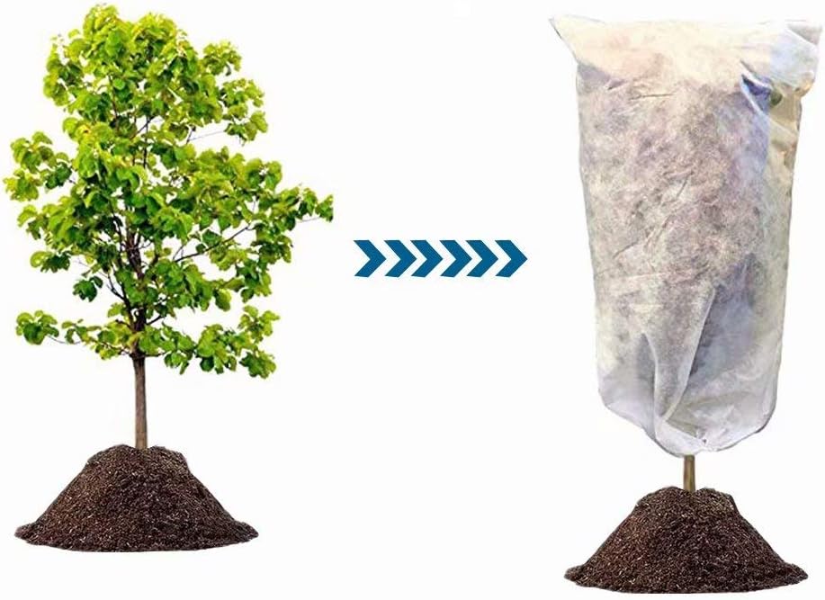 Agfabric Winter Plant Covers Freeze 96"x84" 0.9oz Freeze Cloths for Plants Plant Winter Cover Drawstring Bags Shrub Jacket Season Extension,White