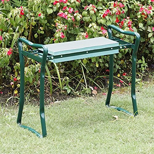 Garden Kneeler and Seat, Gardening Stool and Kneeler for Seniors to Prevent Knee & Back Pain, Gardening Gifts for Grandparents, Mom & Dad | Holds Up to 250lbs
