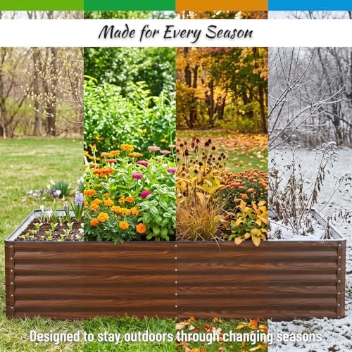 Galvanized Raised Garden Bed 8x4x2FT Outdoor Large Metal Planter Box Steel Kit for Planting Vegetables, Flowers