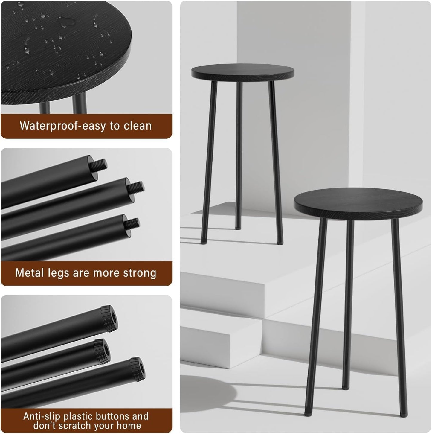 Plant Stand Indoor Outdoor: 2 Pack Indoor Plant Stand 20'' Convertible Multi-purpose Holder - Mid Century Modern Decor - Tall Plant Table for Living Room/Balcony/Garden/Patio