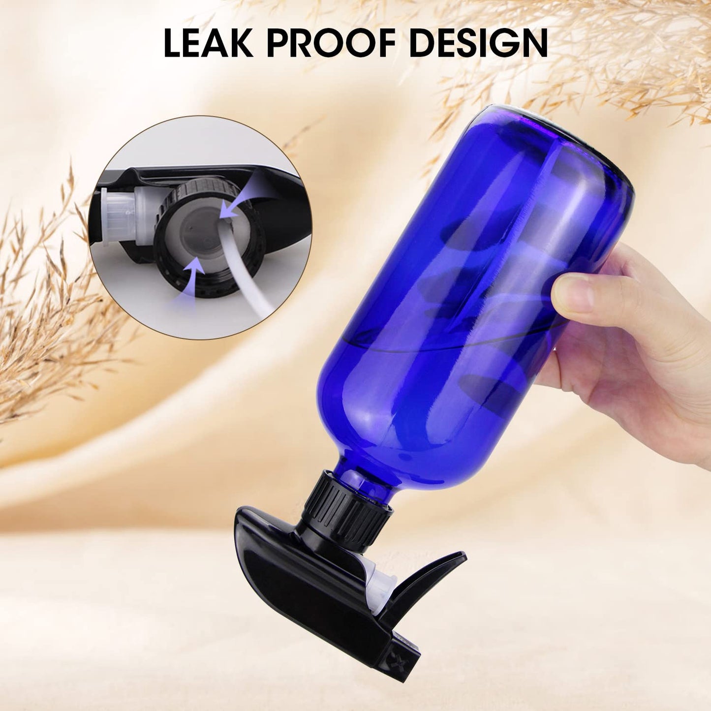 Wedama Glass Spray Bottles, 16 oz Glass Spray Bottles for Cleaning Solutions and Essential Oils, Refillable Empty Spray Bottle with Adjustable Nozzles for Alcohol, Plant and Hair Care (1 Pack)