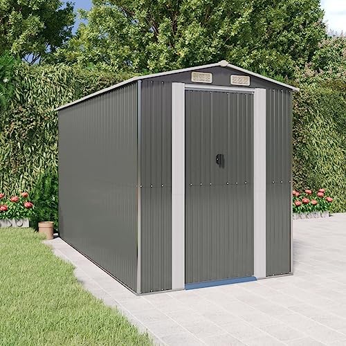 Large Outdoor Garden Shed for Tool Storage, Durable Galvanized Steel Construction with Sliding Gate, Weather-Resistant Organizer for Gardening Equipment