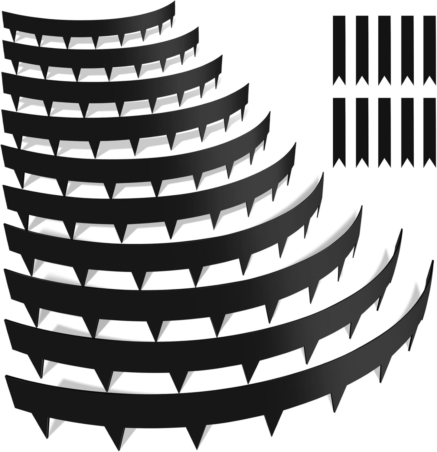 40”L X 6" H Metal Landscape Edging, Heavy Duty Galvanized Steel Garden Edging,10 Pack Garden Edging Border for Lawn, Flower Bed, Yard (Black