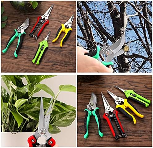 5‑Piece Garden Pruning Shears Set with Gloves & Storage Bag – Stainless Steel Trimming Scissors for Flowers, Herbs & Small Branches – Ergonomic Gardening Tools Kit (Multi-color)