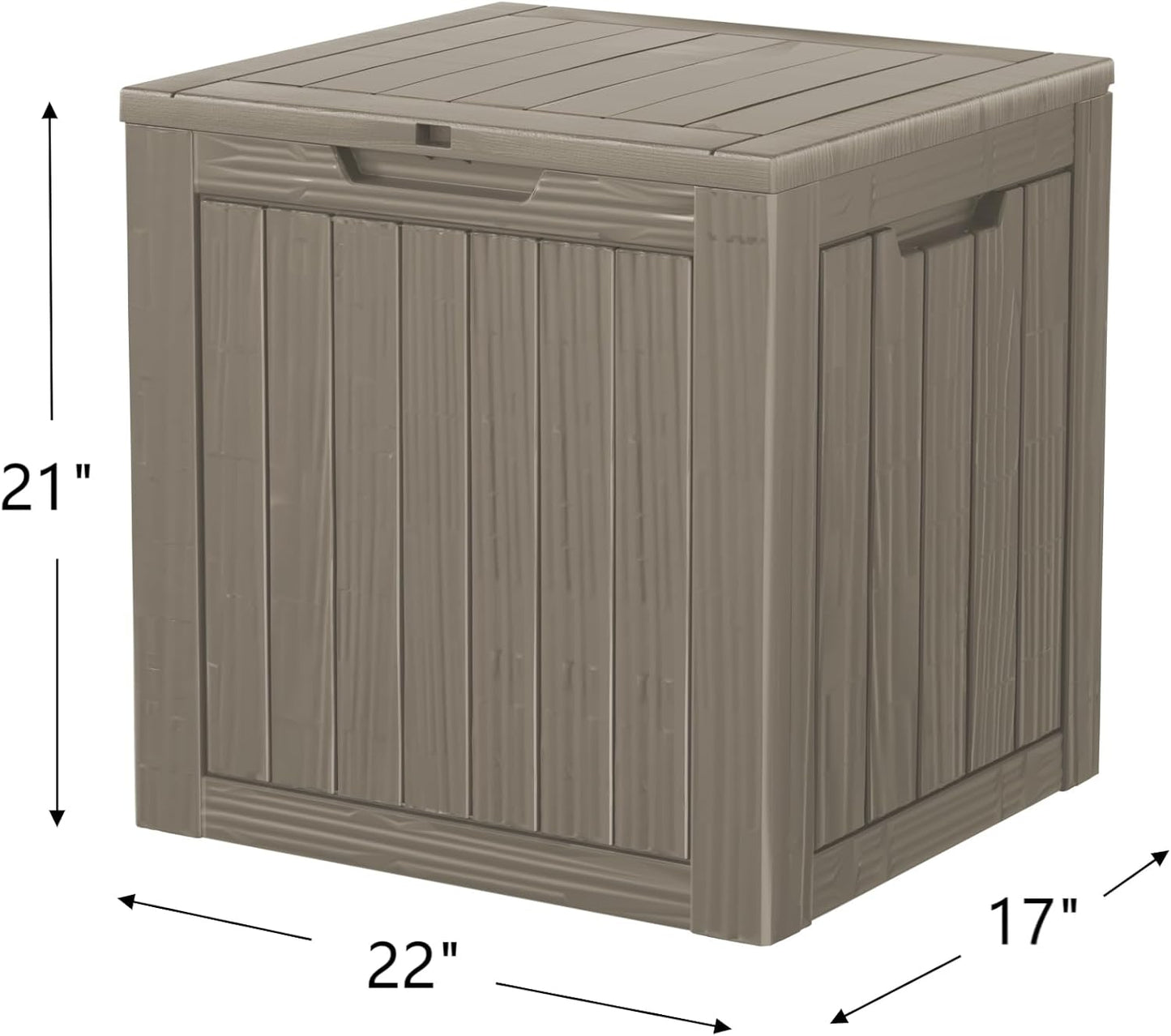 35 Gallon Waterproof Large Resin Deck Box Indoor/Outdoor Lockable Storage Container and Seating for Garden, Pool, and Patio (35 Gallon, Grey)