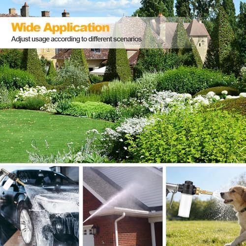 Garden Hose Nozzle with Soap Dispenser,High Pressure Metal Foam Sprayer