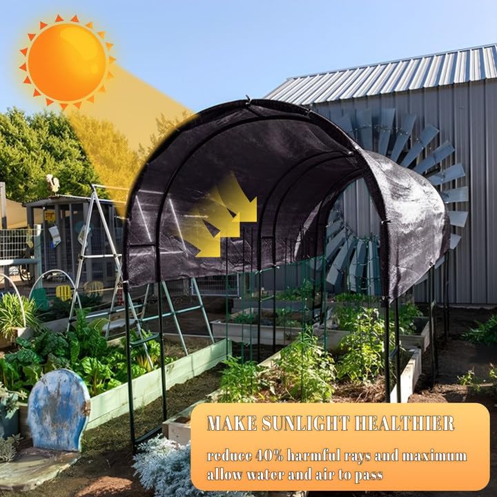 Cool Area 40% 6.5x16.5ft Sunblock Shade Cloth Cover Mesh UV Resistant Net for Garden Flower Plant Greenhouse, Black