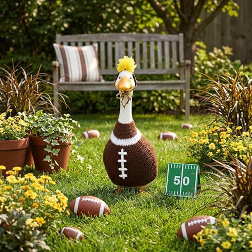 Abbylike Football Porch Goose Outfits Fit 23" Cement Plastic Statue