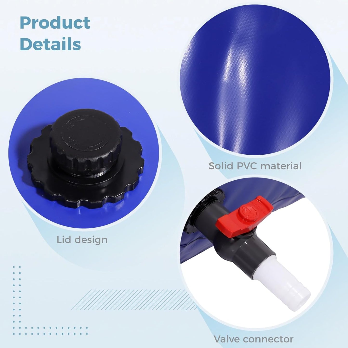 Portable 500L/132 Gallon Water Tank Collapsible Water Storage Container Bag, Water Bladder Bob with Valve for Camping RV Life Agricultural Outdoor Construction Watering