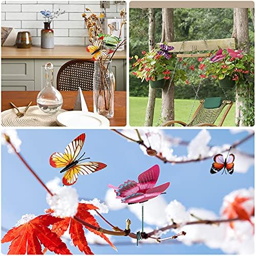 Butterfly Decorations,75 PCS Luminous Butterfly Garden Decor Stakes, Waterproof Gardening Art Butterfly Ornaments for Outdoor Yard Lawn Garden Decor
